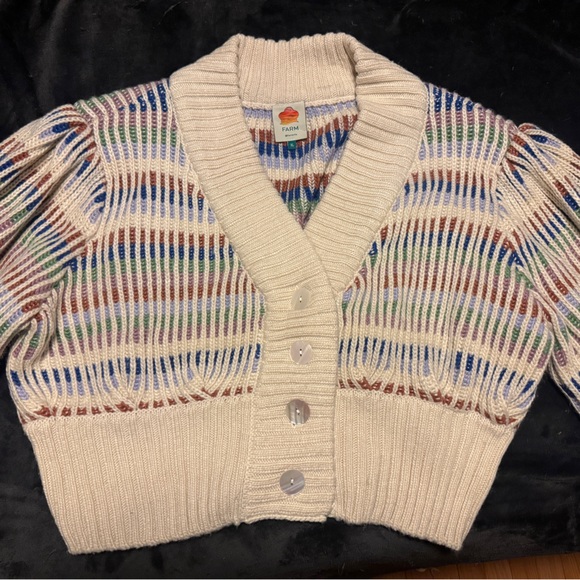 Farm Rio Bold Stitch Multicolor Striped Women's Sweater - Picture 3 of 6